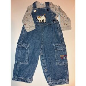 Vintage Rolie Polie Olie Cartoon Bear Overalls Set - Kids‎ Outfit 3/6m